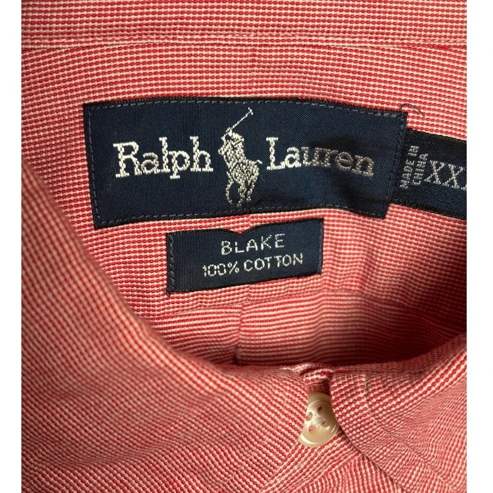 Ralph Lauren Mens Blake Button Down Shirt XXL Cotton Long Sleeve Preppy Logo